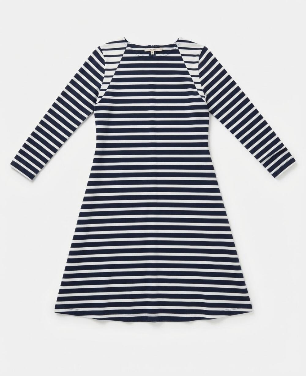 J.Crew 365 Dress Women Size S Navy White Stripe Long Sleeve Sailor French Chic